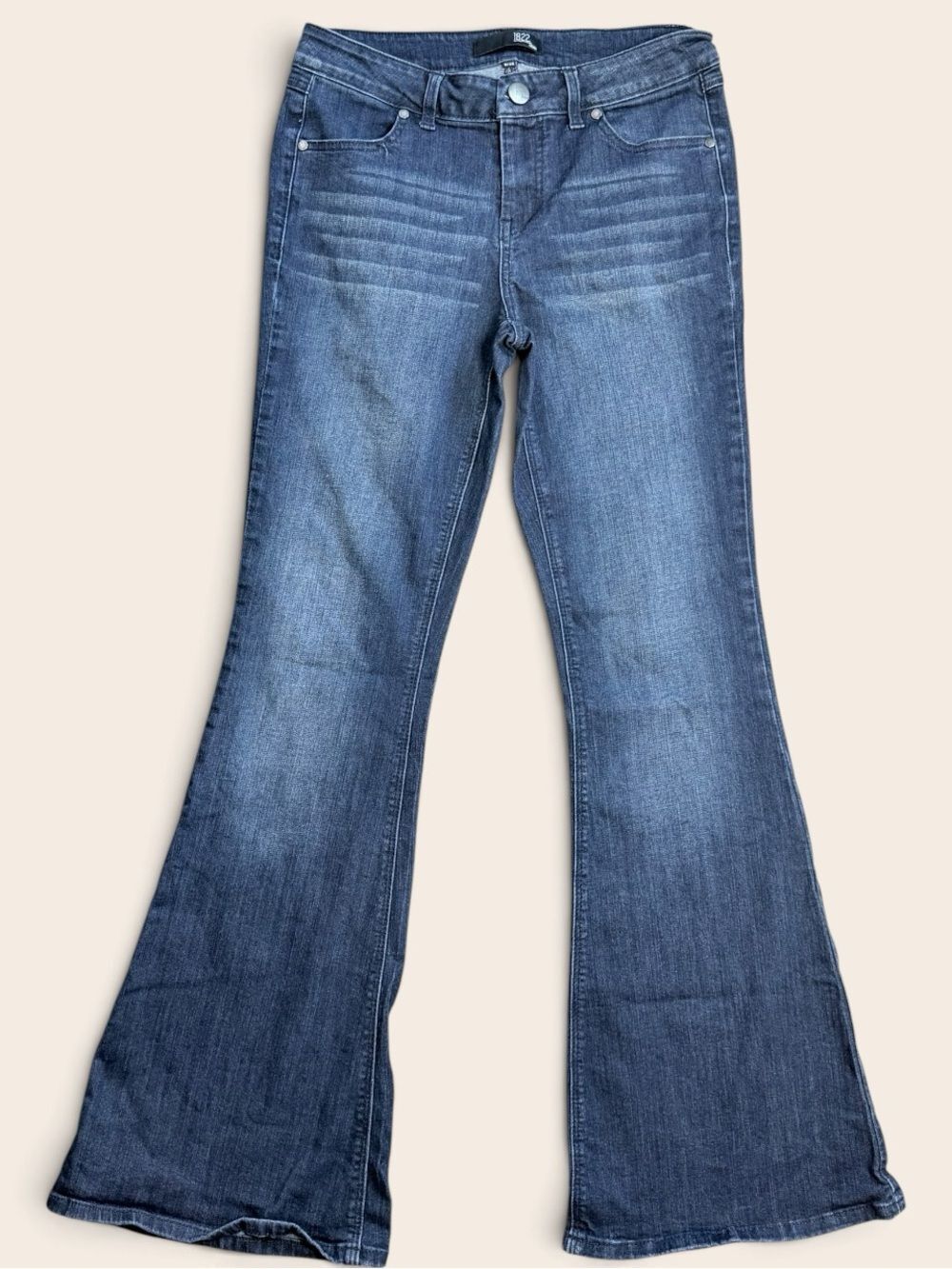 1822 Denim Flare Jeans Size 8 Dark Wash Y2K Bootcut Stretch 2000s